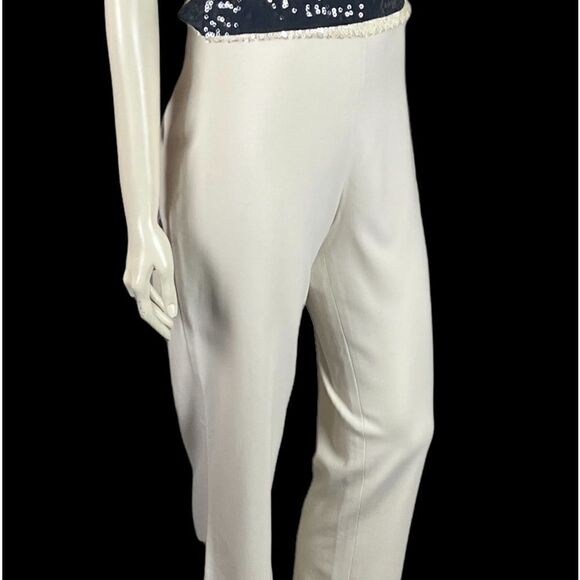 Ralph Lauren Purple Label F/F Winter White Wool Pants Size 12 - Picture 7 of 12